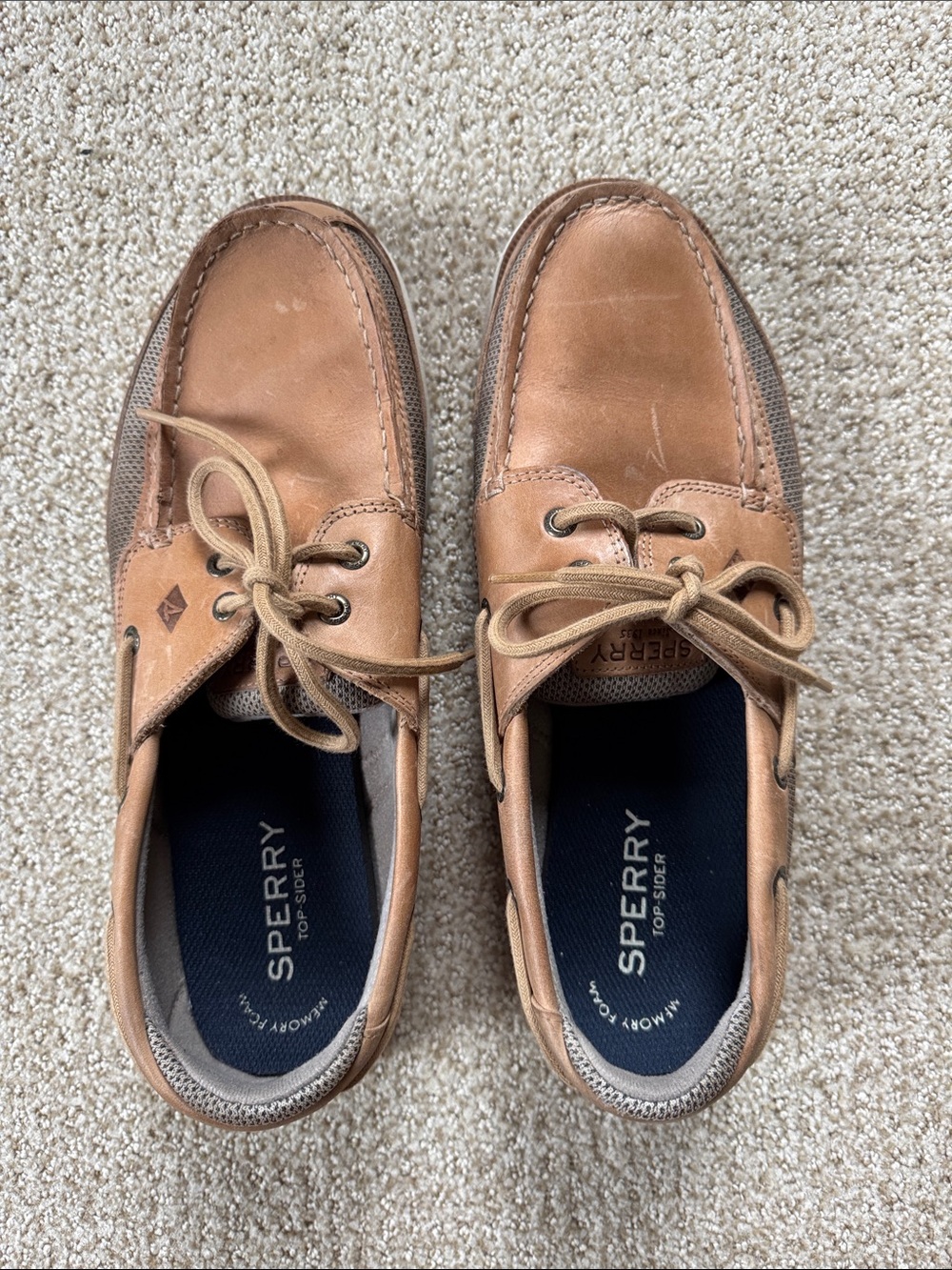 Sperry Men’s Brown Leather and Mesh Boat Shoes